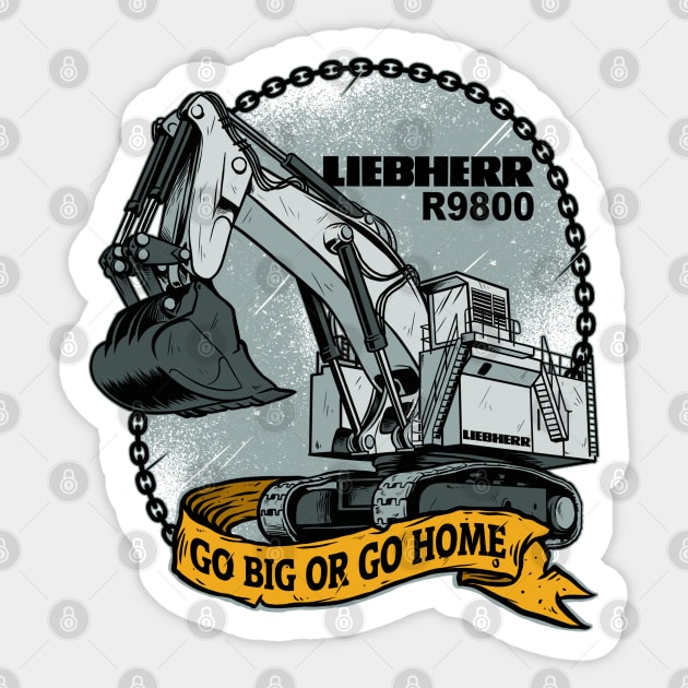 Excavator Liebherr R9800 Sticker by damnoverload